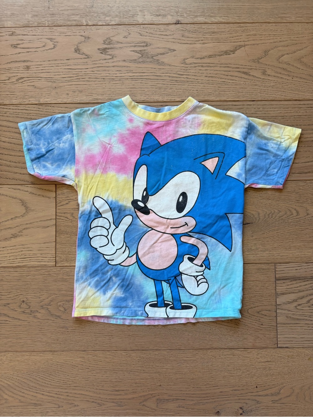 Cotton On Kids Sonic Tie-Dye Graphic Tee in Blue, Pink & Yellow